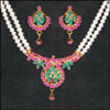 Two Liner Emeralds and Rubies Pearl Set (No:VJ-1) - Click here to View more details about this Product